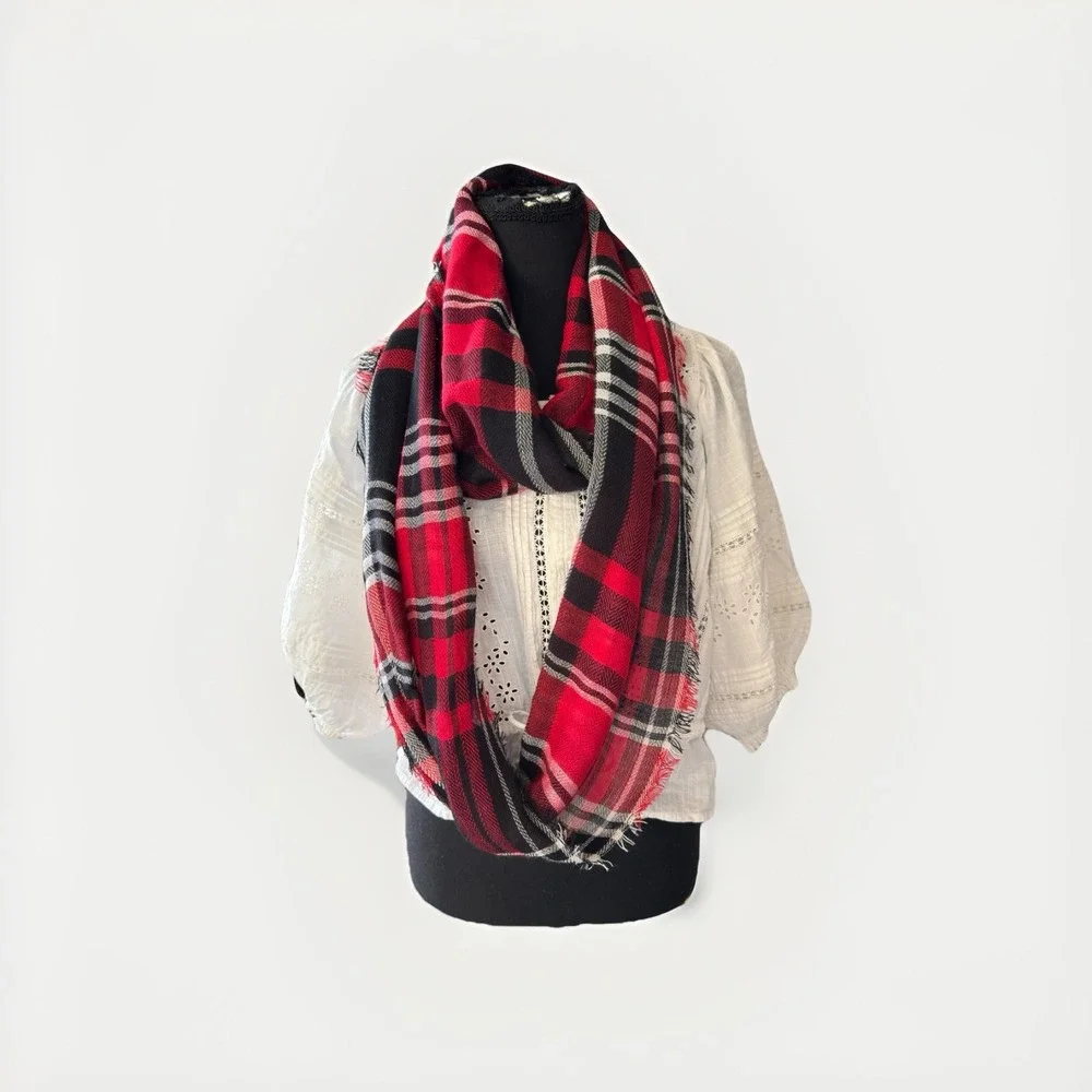 EST. 1946 Womens Scarf One Size Plaid Polyester  Viscose Christmas‎ Ready Scarf